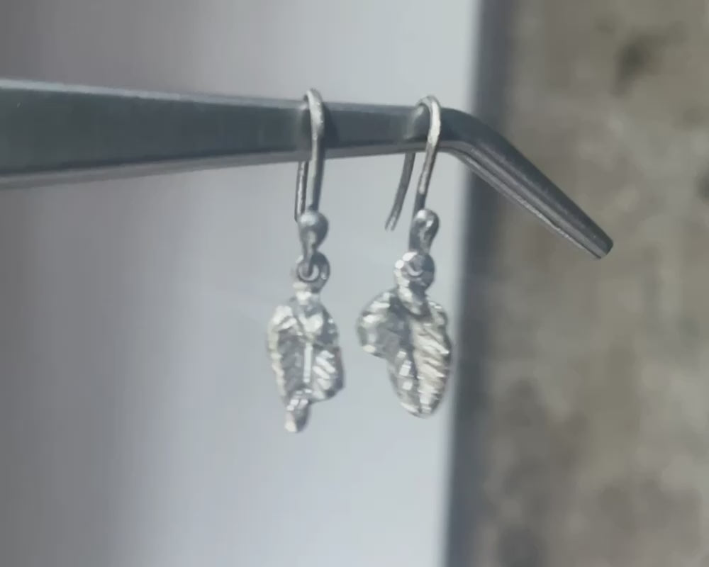 One of One Pair—Silver Leaf Earrings