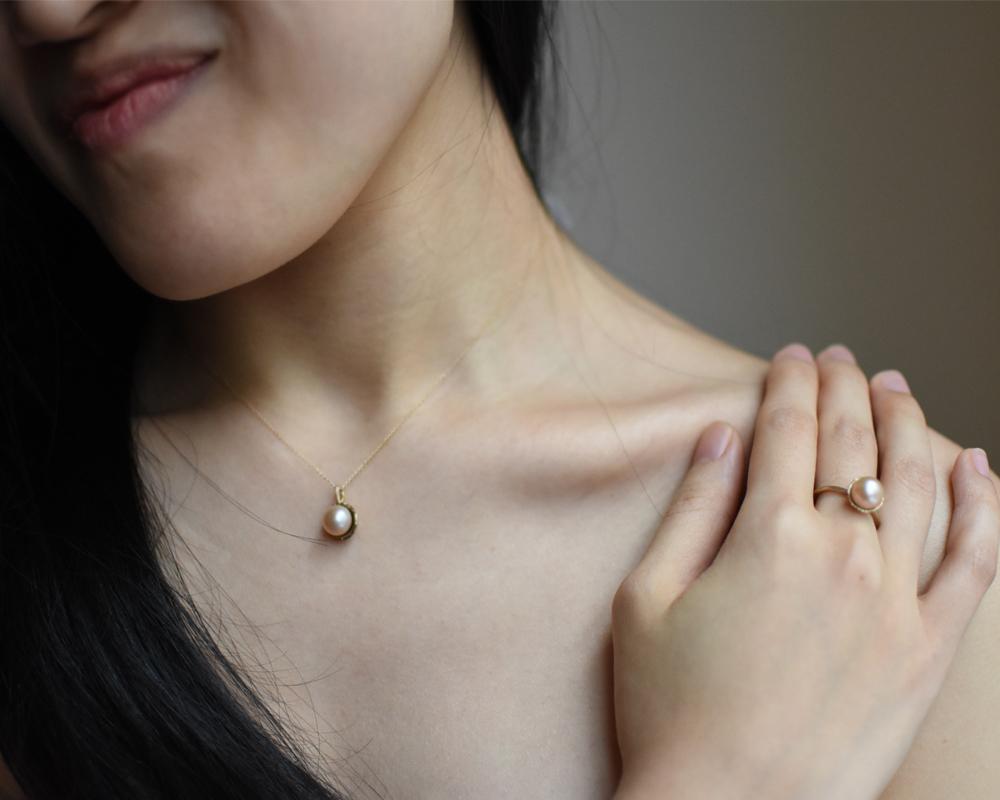 Blushing Pearl Necklace - Franny E Fine Jewelry