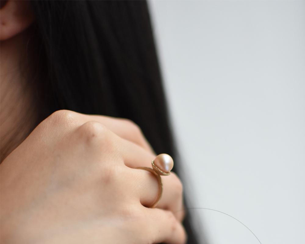 Blushing Pearl Ring - Franny E Fine Jewelry