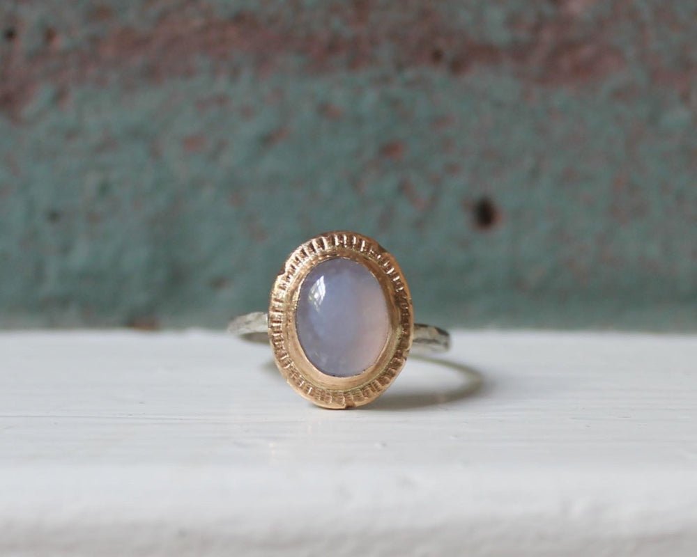 One of One Signature Ring with Fairmined Gold & Chalcedony - franny e