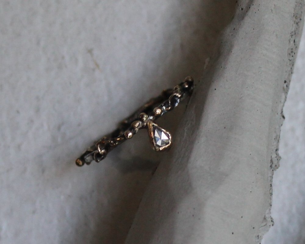 One of One—Depths of Meaning Band with Offset Diamond - franny e