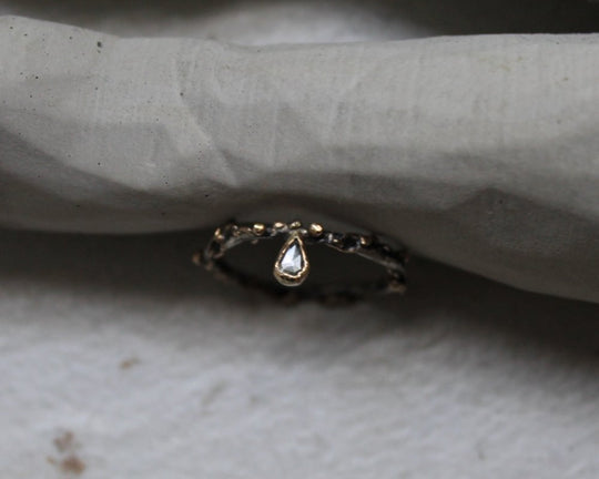 One of One—Depths of Meaning Band with Offset Diamond - franny e