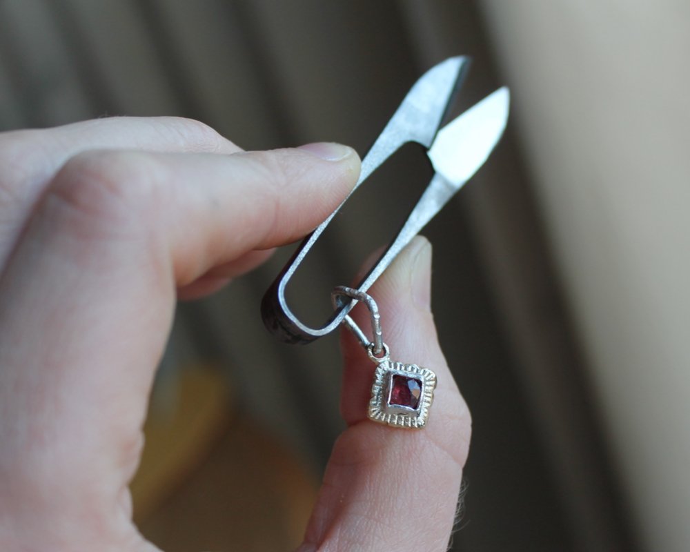 One of One—Mini Shears with Sapphire Charm of Meaning - franny e