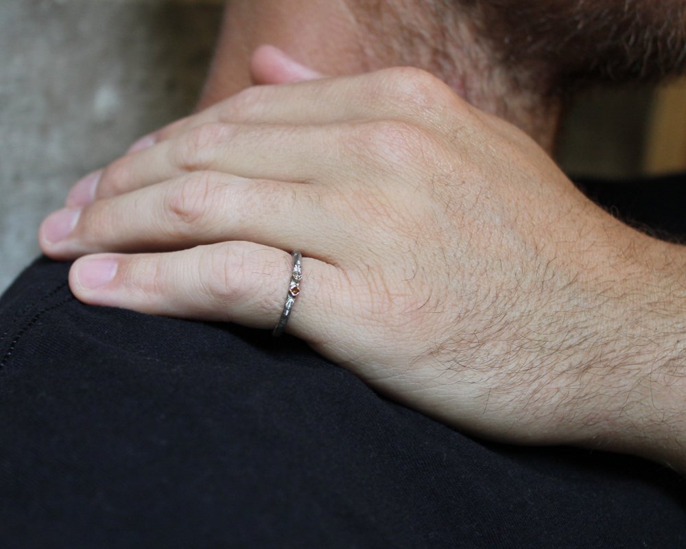 One of One—Side by Side in the North Itty Bitty Burst Ring - franny e