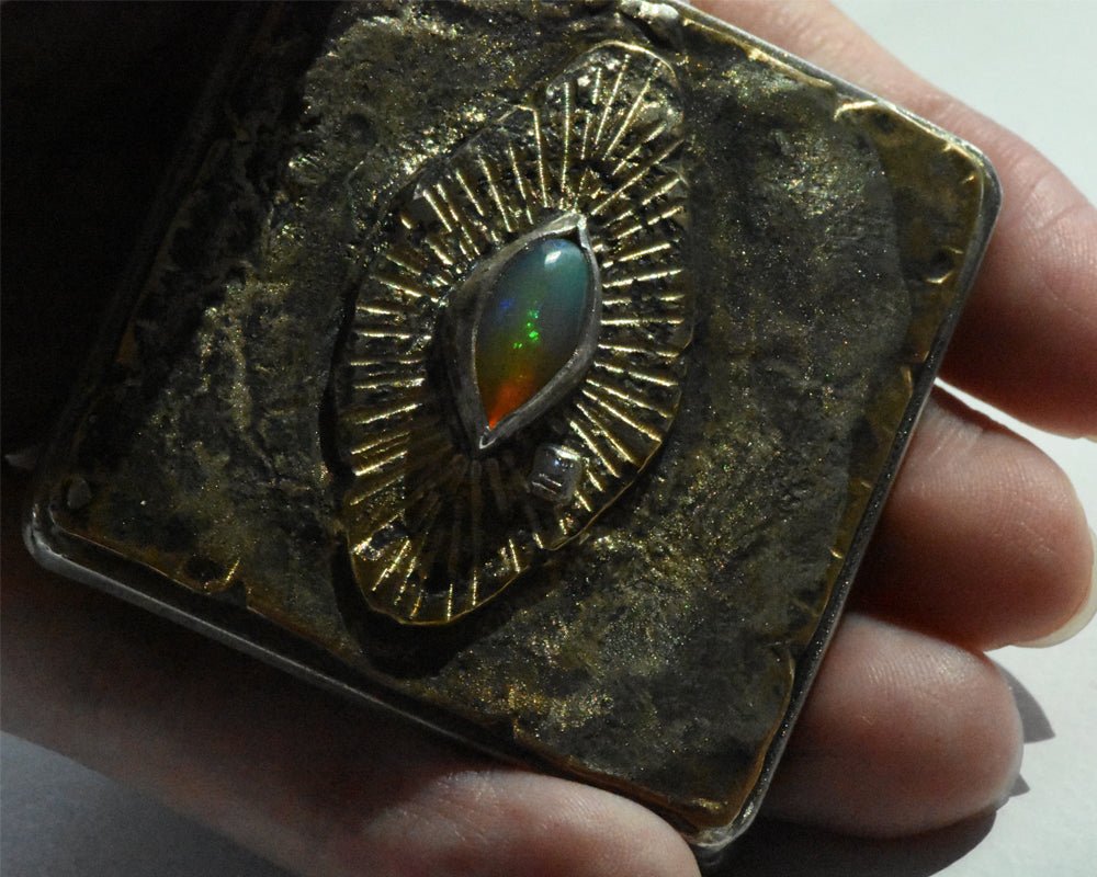 Opal Eye of Meaning with Diamond Tear Keepsake Compact | One of One - Franny E Fine Jewelry