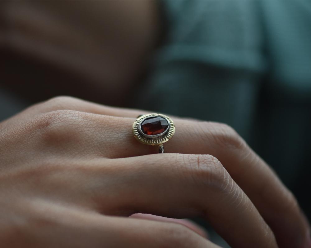 Secret Muse with Garnet - Franny E Fine Jewelry