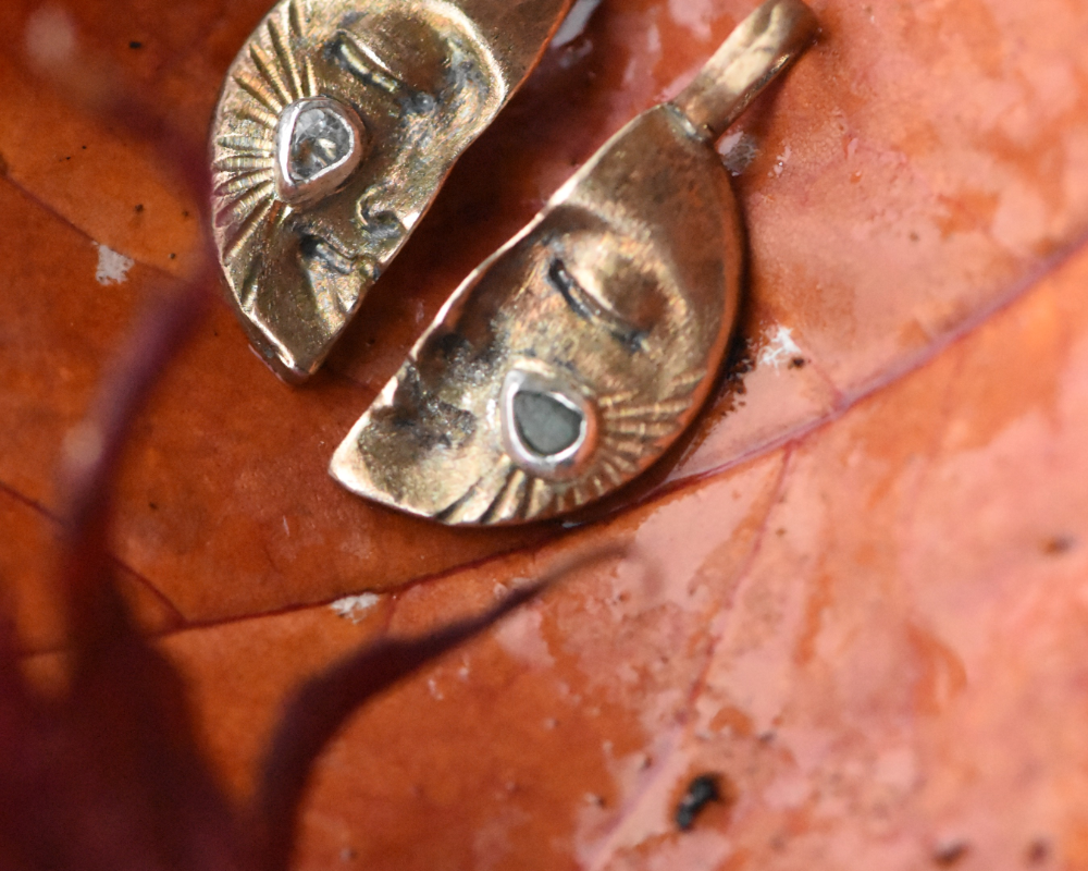 One of One—Kinship Moons with Emerald & Aquamarine