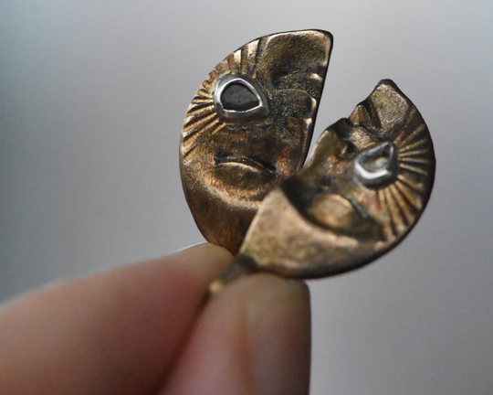 One of One—Kinship Moons with Emerald & Aquamarine