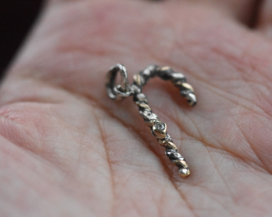 One of One— Itty Bitty Candy Cane Charm