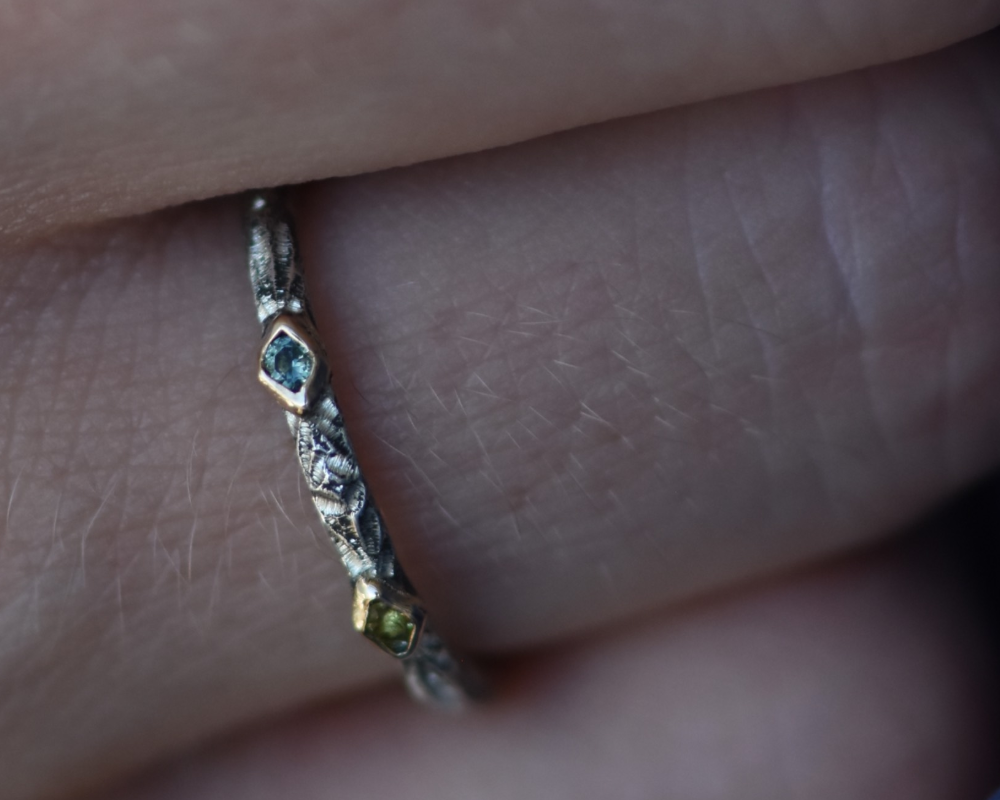 One of One—Blue Eye Yellow Eye Ring