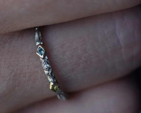 One of One—Blue Eye Yellow Eye Ring