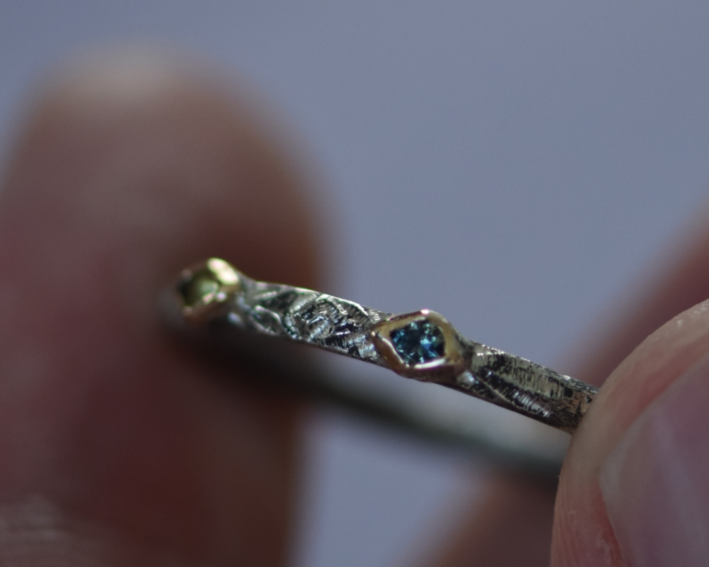 One of One—Blue Eye Yellow Eye Ring