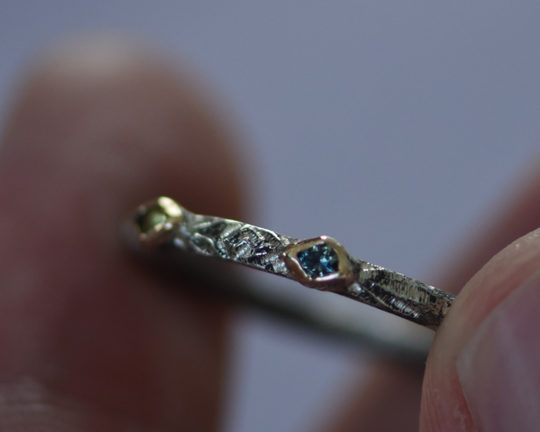 One of One—Blue Eye Yellow Eye Ring