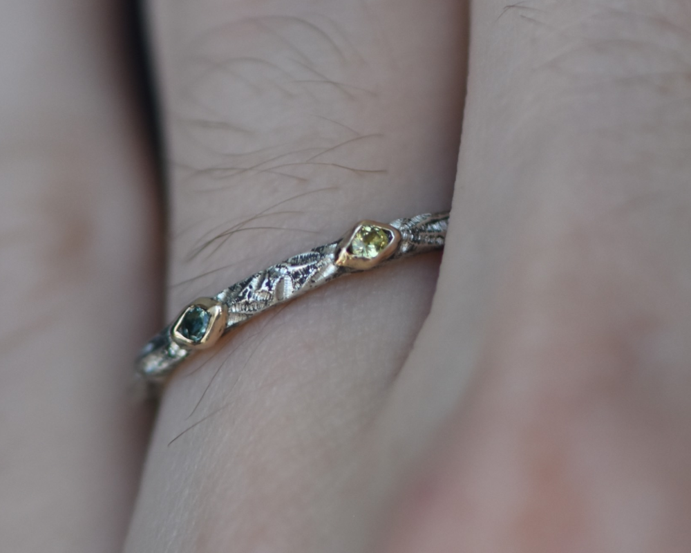 One of One—Blue Eye Yellow Eye Ring