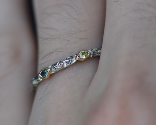 One of One—Blue Eye Yellow Eye Ring