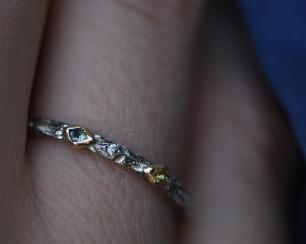 One of One—Blue Eye Yellow Eye Ring