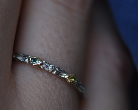 One of One—Blue Eye Yellow Eye Ring