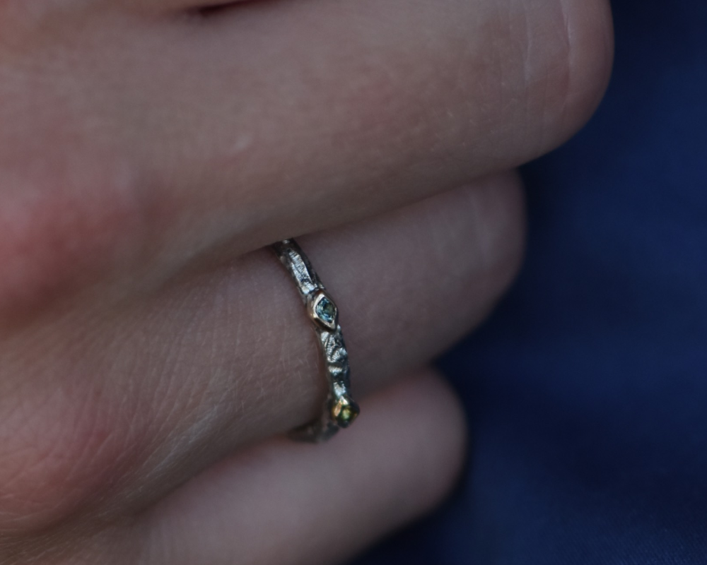 One of One—Blue Eye Yellow Eye Ring