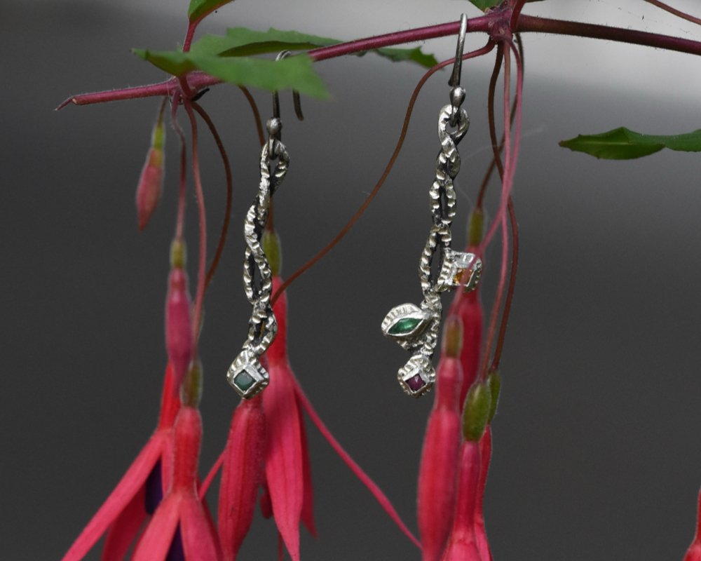 One of One Pair—Silver Vines Earrings - franny e