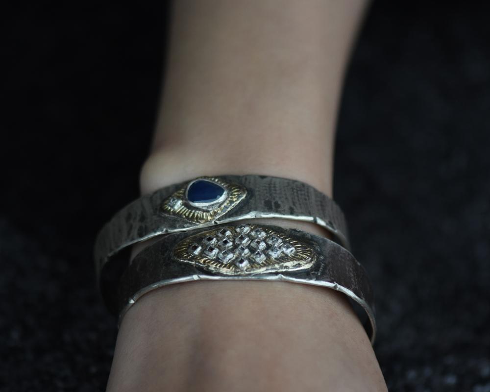 Blue Sapphire & Diamond Cuff | One of One - Franny E Fine Jewelry