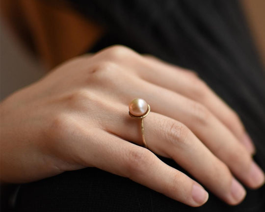 Blushing Pearl Ring - Franny E Fine Jewelry