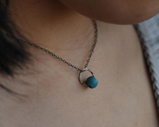 Charm of Meaning | Turquoise Blown Glass - Franny E Fine Jewelry