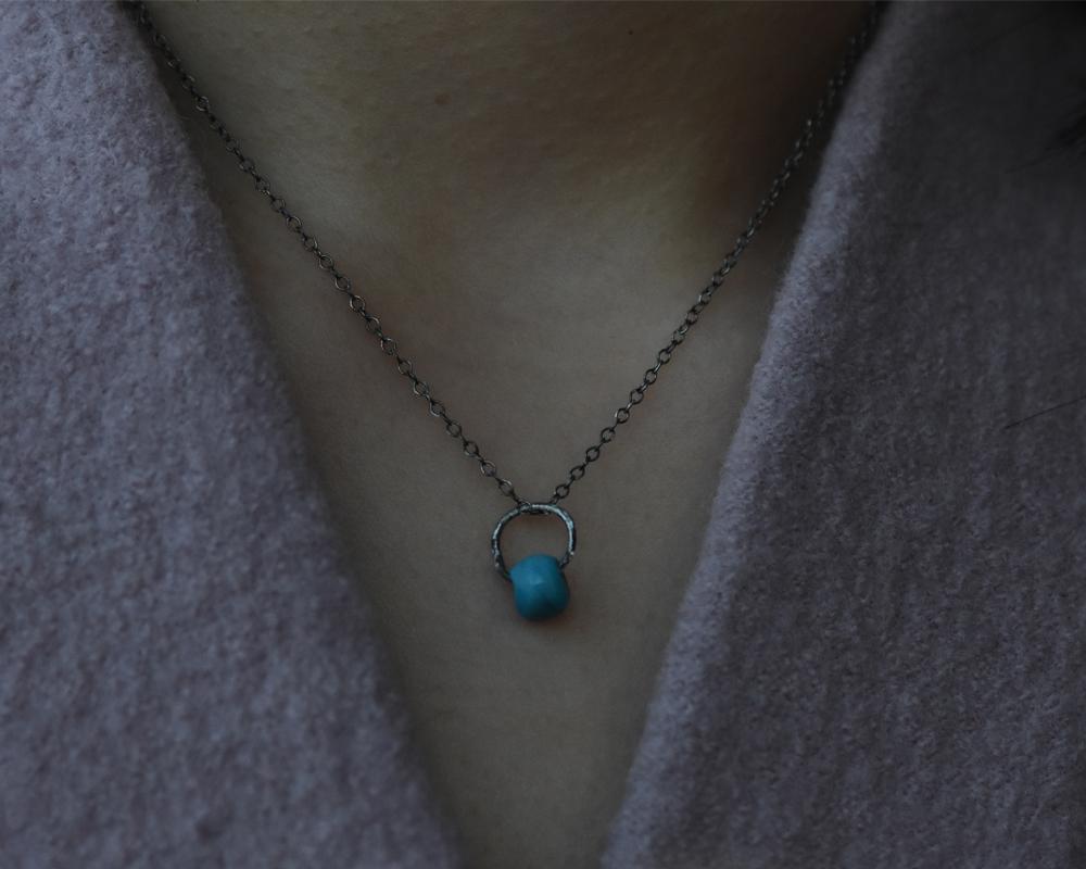 Charm of Meaning | Turquoise Blown Glass - Franny E Fine Jewelry