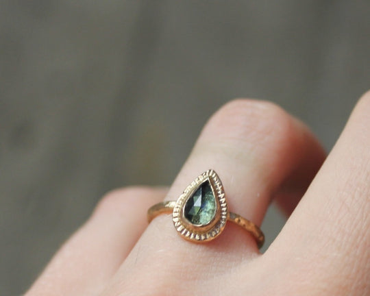 One of One—Trace Truth Ring with Fairmined Gold & Teal Sapphire