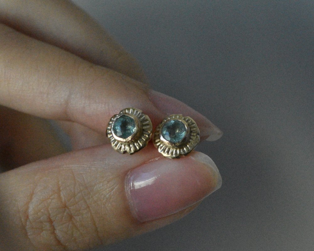 One of One Pair— Meadowlark Blues Earrings Studs - franny e