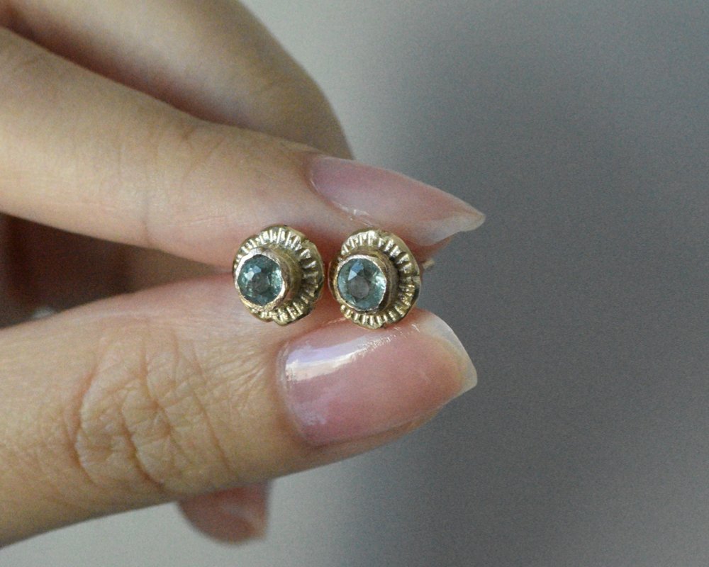 One of One Pair— Meadowlark Blues Earrings Studs - franny e