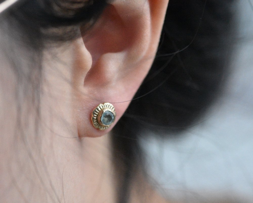 One of One Pair— Meadowlark Blues Earrings Studs - franny e