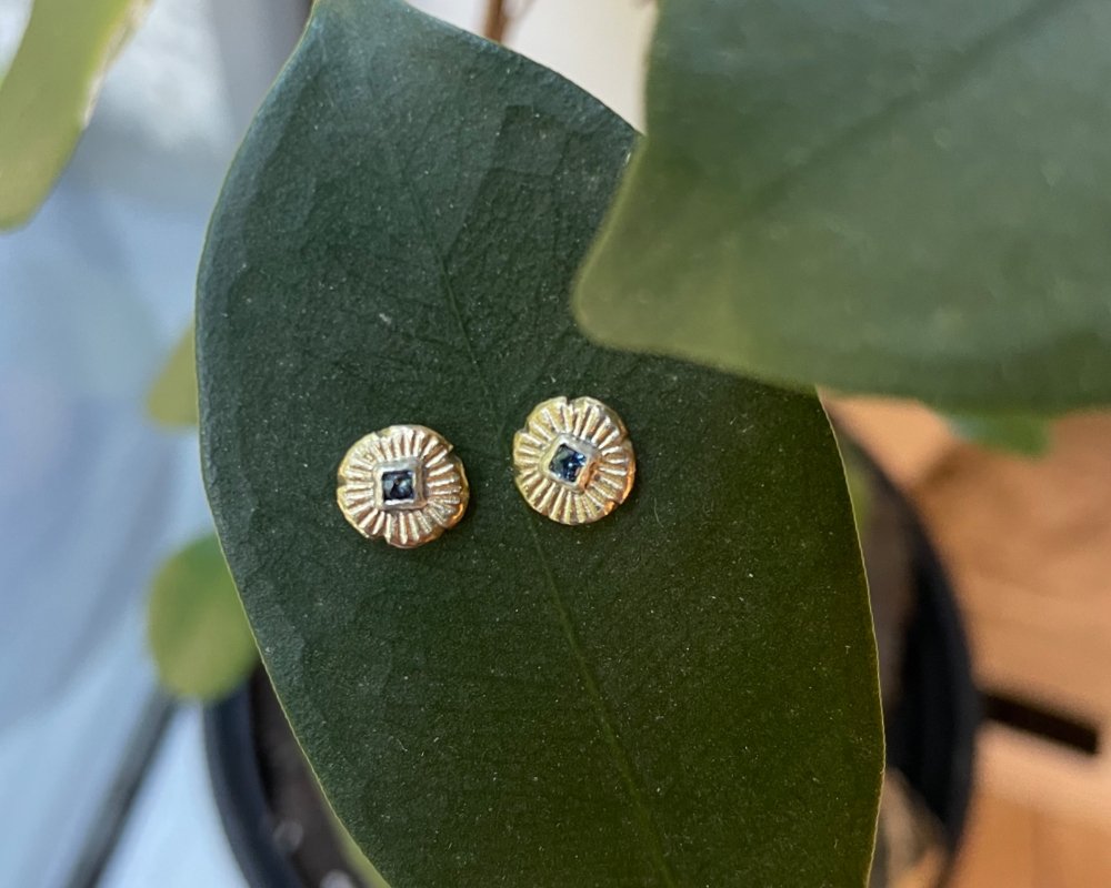 One of One Pair—Fading Blues Earring Studs - franny e