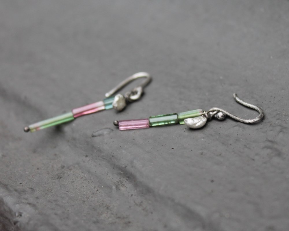 One of One Pair—Tourmaline Ties Earrings - franny e