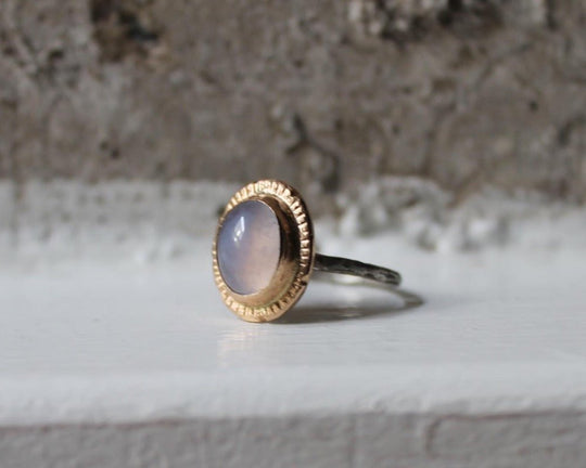 One of One Signature Ring with Fairmined Gold & Chalcedony - franny e