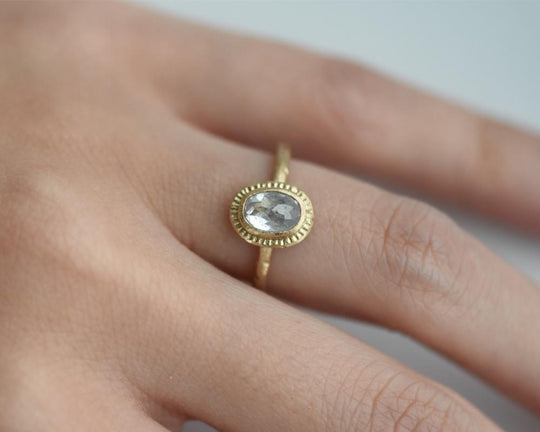 One of One Signature Ring with Fairmined Gold & Rose Cut Diamond - Franny E Fine Jewelry