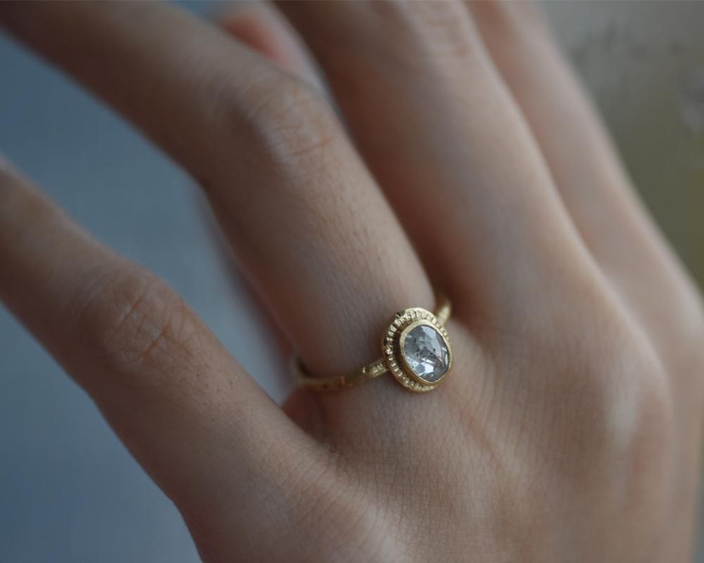 One of One Signature Ring with Fairmined Gold & Rose Cut Diamond - Franny E Fine Jewelry