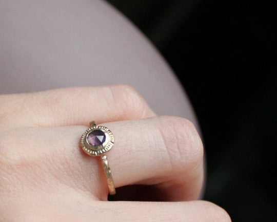 One of One—An Infinite Journey Ring with Fairmined Gold & Purple Sapphire - franny e