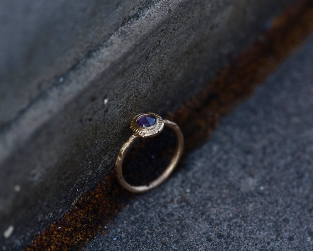 One of One—An Infinite Journey Ring with Fairmined Gold & Purple Sapphire - franny e