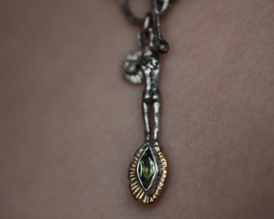 One of One—Muses of Connection Necklace with Green Sapphire - franny e