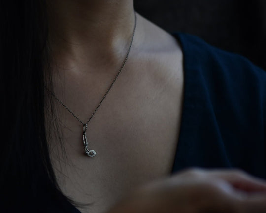 One of One—Wondering Muse Necklace No. 2 with Cloud White Diamond - franny e