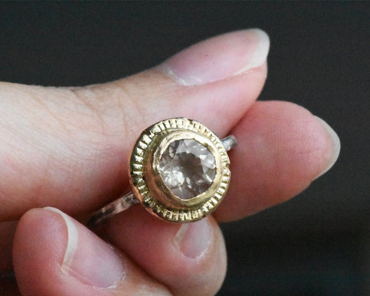 Signature Ring with Sunstone | One of One - Franny E Fine Jewelry